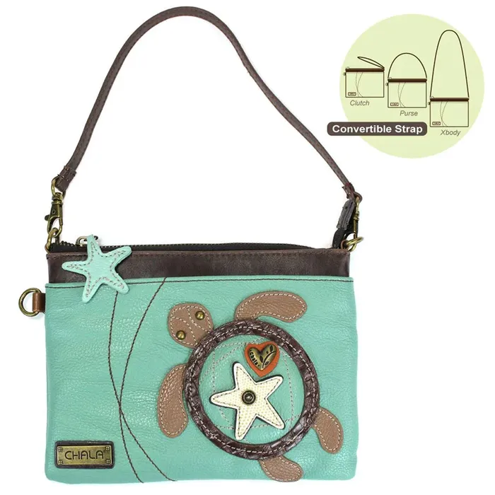 Chala Mini Sea Turtle Crossbody Bag Teal CHALAGROUP Earrings