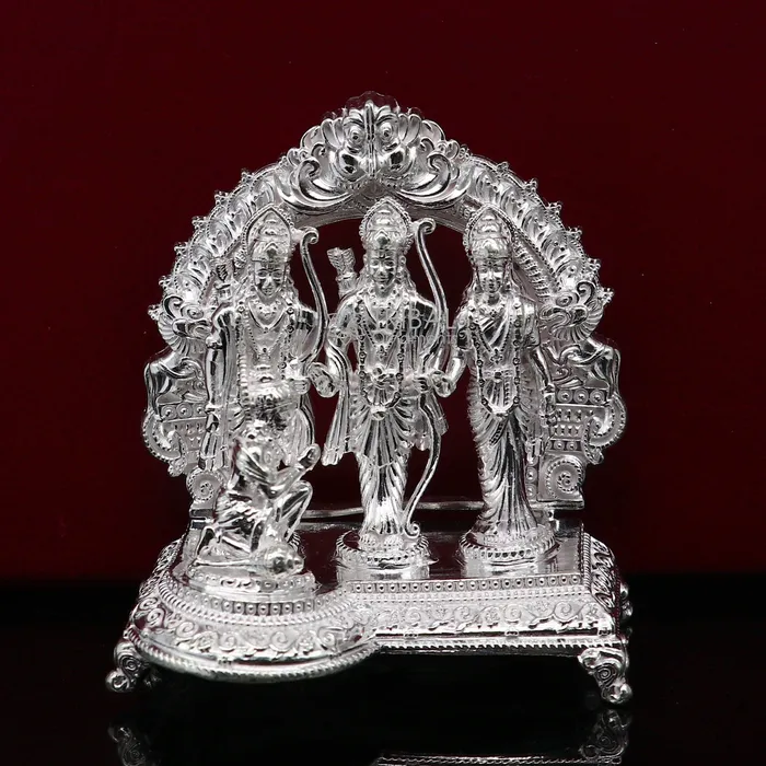 Rings TRIBAL ORNAMENTS 925 sterling silver handmade Divine Hindu god Rama Laxman seeta and Hanuman blessing Statue Ram Darbar Divine figurine puja article art603