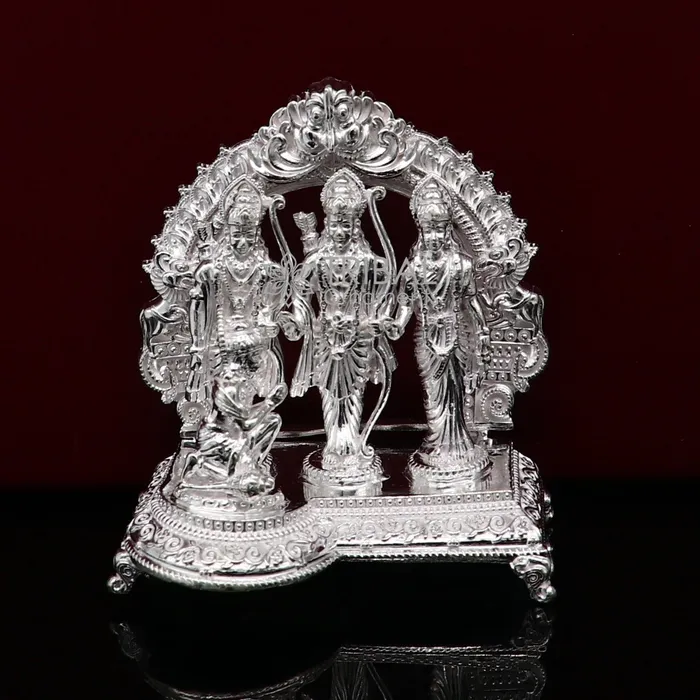 Rings TRIBAL ORNAMENTS 925 sterling silver handmade Divine Hindu god Rama Laxman seeta and Hanuman blessing Statue Ram Darbar Divine figurine puja article art603