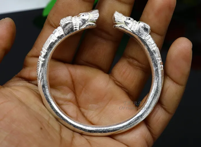 Vintage solid 925 silver customized design cuff kada bracelet easy to adjust with your wrist best gifting unisex jewelry nsk601 TRIBAL ORNAMENTS Bracelets