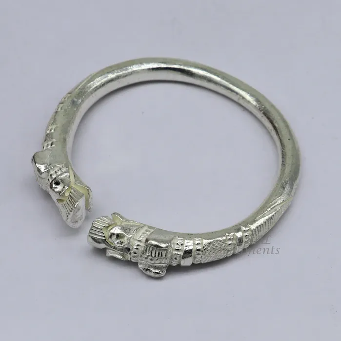 Vintage solid 925 silver customized design cuff kada bracelet easy to adjust with your wrist best gifting unisex jewelry nsk601 TRIBAL ORNAMENTS Bracelets