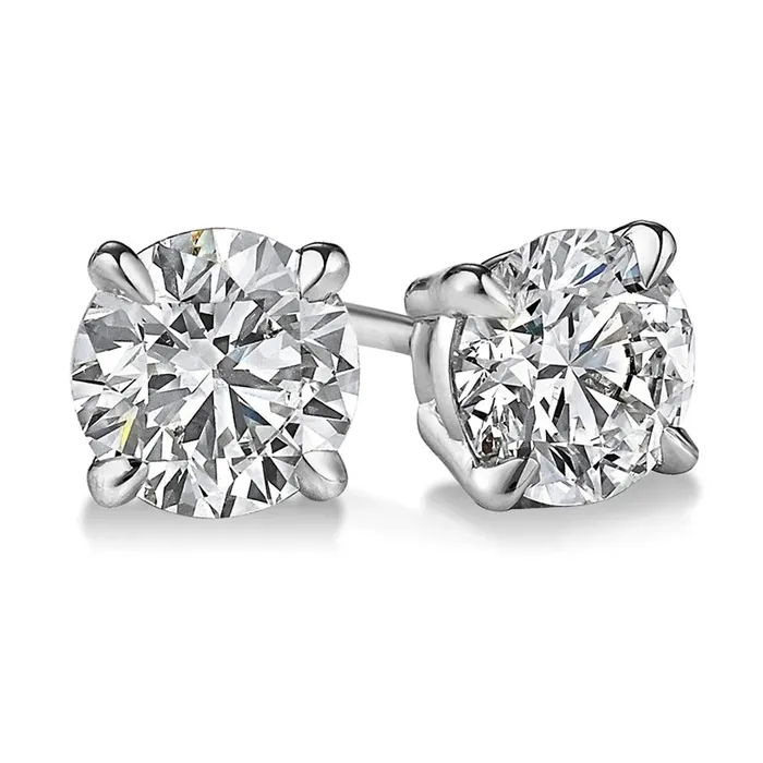 14K White Gold Round Diamond Stud Earrings Meierotto Jewelers Earrings