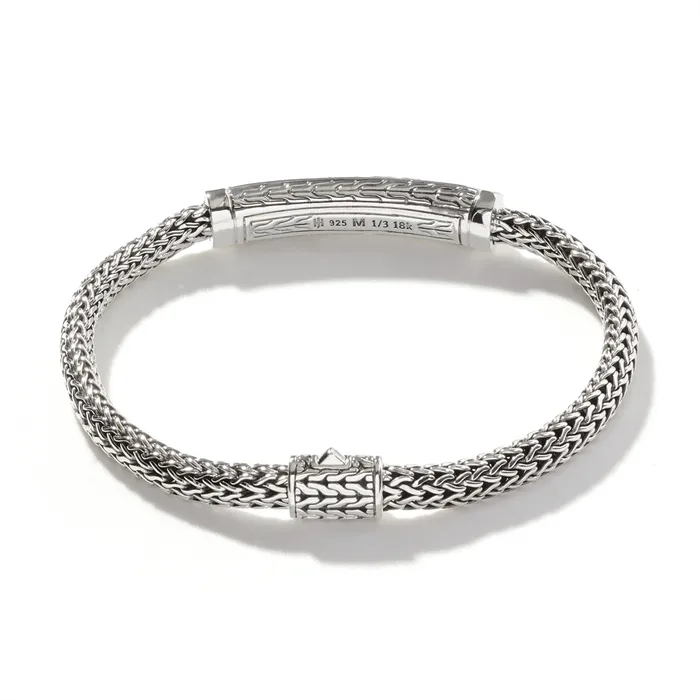 Bracelets John Hardy John Hardy Classic Chain Silver 18K Gold Hammered Bracelet with Black Sapphire Bracelets John Hardy John Hardy Classic Chain Silver 18K Gold Hammered Bracelet with Black Sapphire