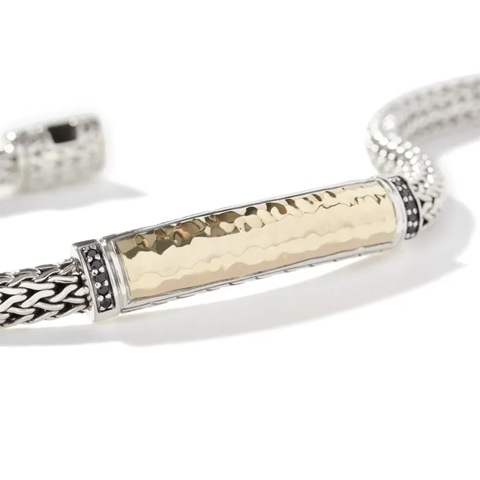 Bracelets John Hardy John Hardy Classic Chain Silver 18K Gold Hammered Bracelet with Black Sapphire Bracelets John Hardy John Hardy Classic Chain Silver 18K Gold Hammered Bracelet with Black Sapphire