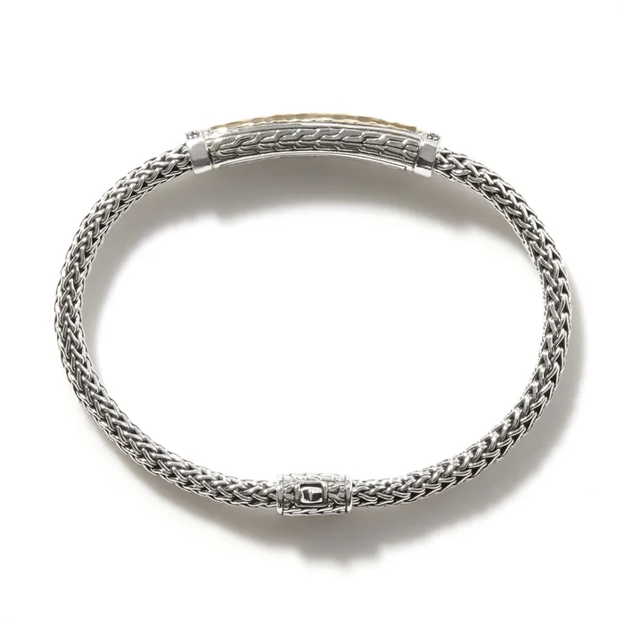 Bracelets John Hardy John Hardy Classic Chain Silver 18K Gold Hammered Bracelet with Black Sapphire Bracelets John Hardy John Hardy Classic Chain Silver 18K Gold Hammered Bracelet with Black Sapphire