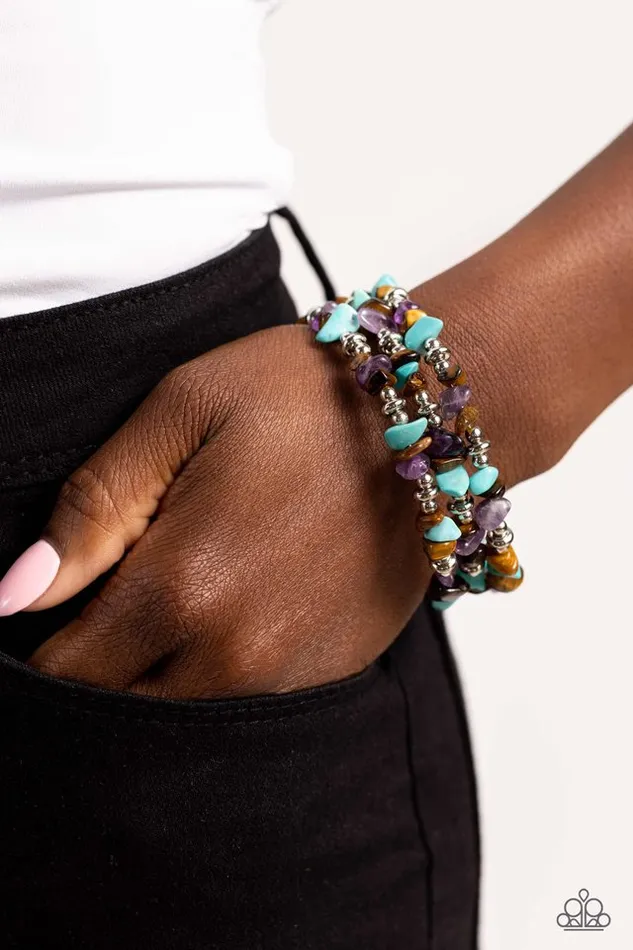 Bracelets Paparazzi Bracelet Stacking Stones Brown Paparazzi Jewelry
