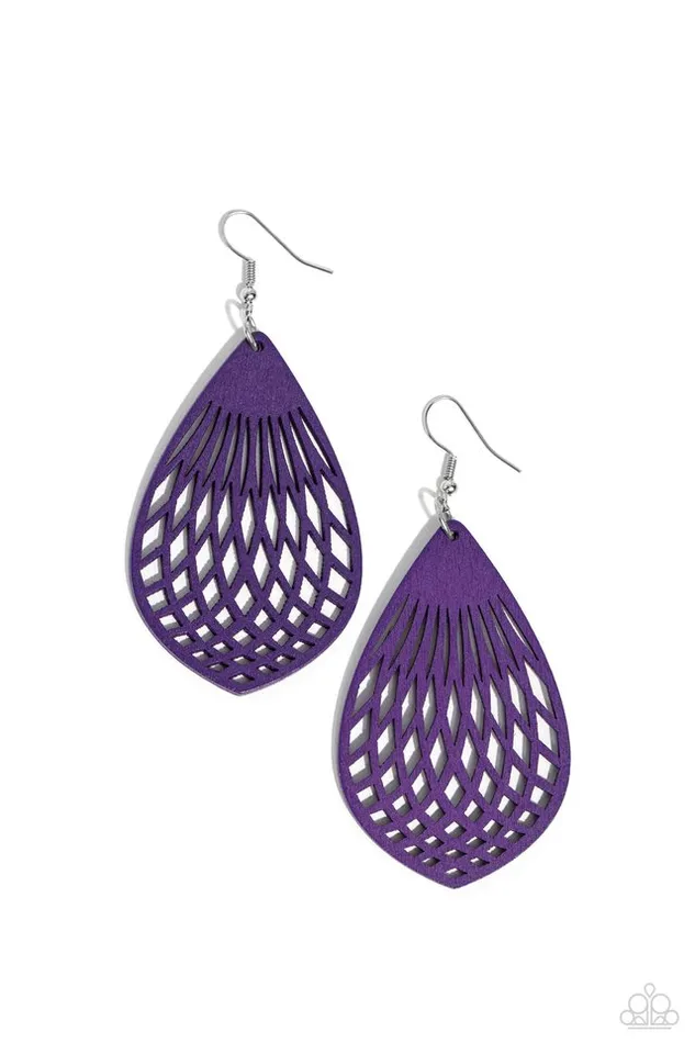 Earrings Paparazzi Earring Caribbean Coral Purple Paparazzi Jewelry