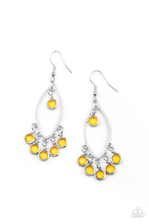 Earrings Paparazzi Jewelry Paparazzi Earring Glassy Grotto Yellow