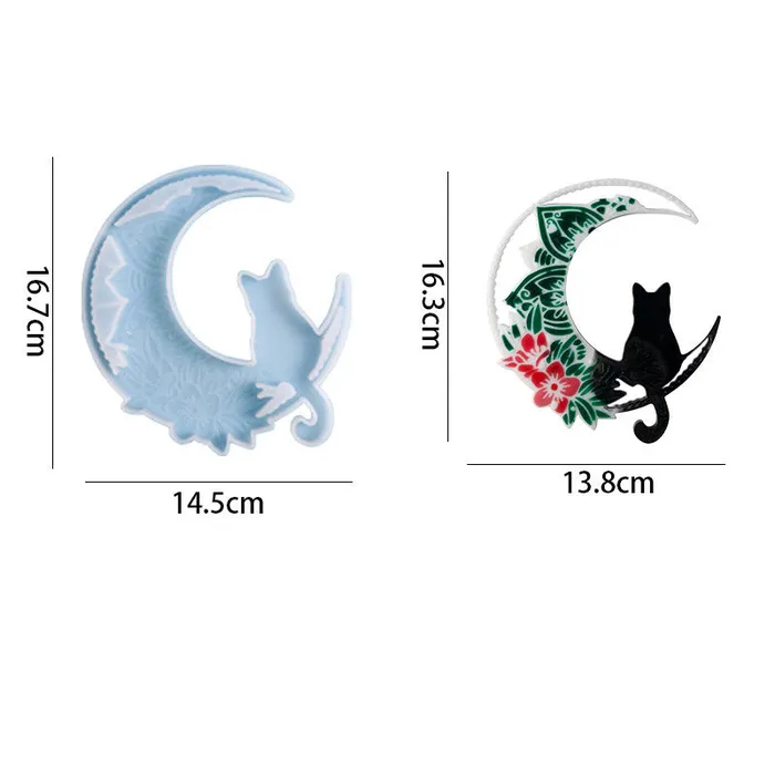 IntoResin Necklaces Cat Moon Pendant Resin Mold