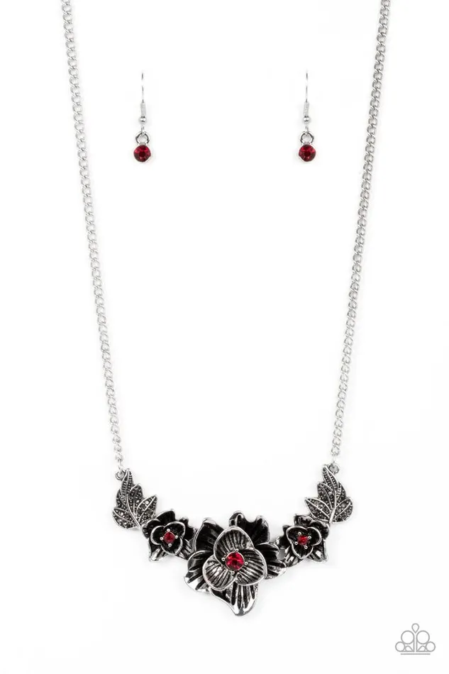 Necklaces Paparazzi Necklace Botanical Breeze Red Paparazzi Jewelry