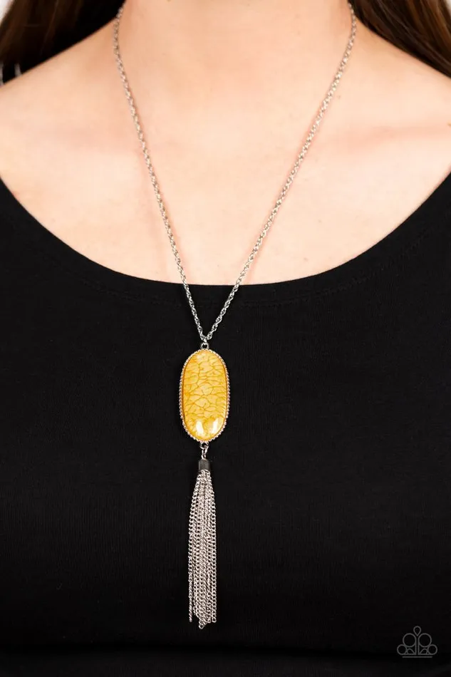 Necklaces Paparazzi Necklace Southern Stroll Yellow Paparazzi Jewelry