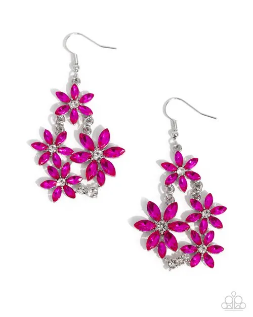 Paparazzi Earring Floral Founder Pink Paparazzi Jewelry Earrings