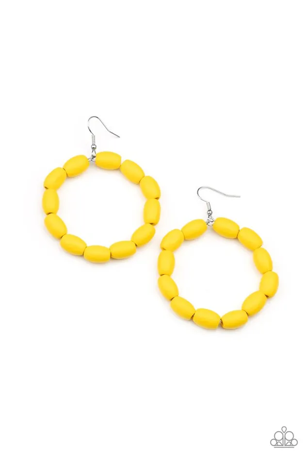Paparazzi Jewelry Earrings Paparazzi Earring Living The WOOD Life Yellow Paparazzi Jewelry Earrings Paparazzi Earring Living The WOOD Life Yellow