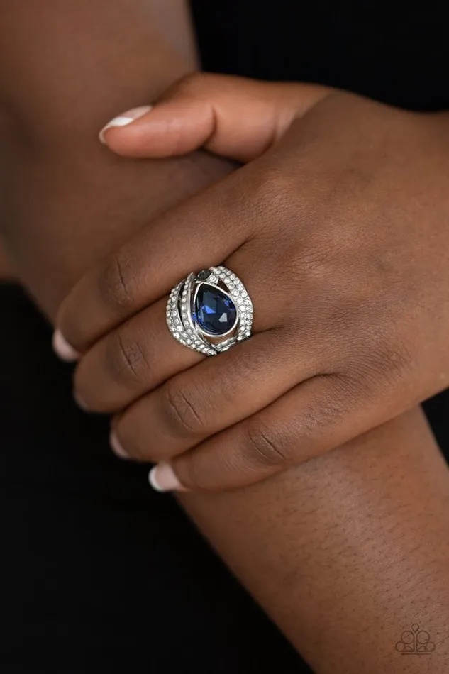 Paparazzi Jewelry Rings Paparazzi Ring Stepping Up The Glam Blue