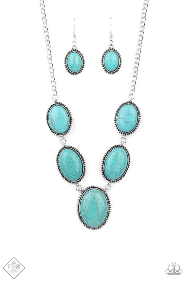 Paparazzi Necklace River Valley Radiance Blue Paparazzi Jewelry Necklaces