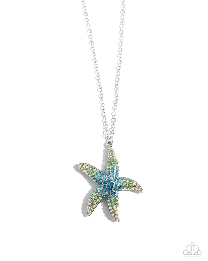 Paparazzi Necklace Starfish Staycation Blue Paparazzi Jewelry Necklaces