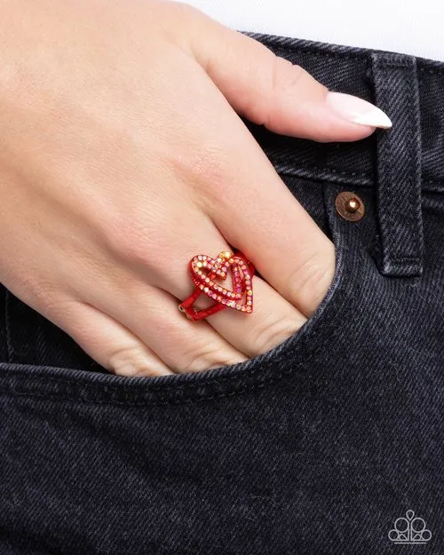 Paparazzi Ring Hybrid Heart Red Paparazzi Jewelry Rings