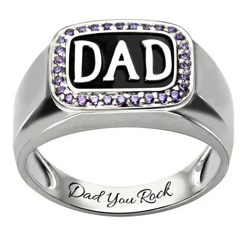 Personalized 925 Sterling Silver DAD Ring with Custom Birthstones Perfect Fathers Day Gift Belbren Rings