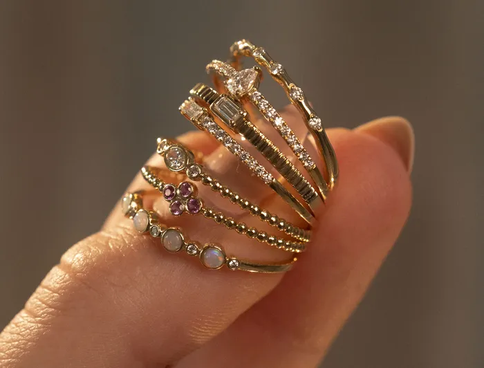 RG Rings 14k Diamond Baguette Pave Ring