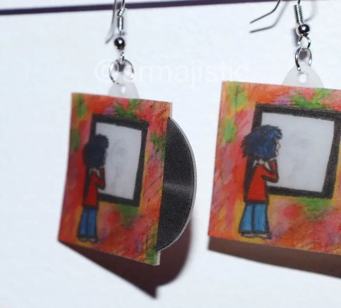 Sam Makes Things Earrings Smoothboi Ezra My Own Person Vinyl Single Handmade Earrings