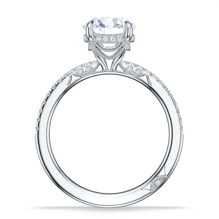 Tacori Rings Tacori 18K White Gold Semi Mount Diamond Half Way Around Ring