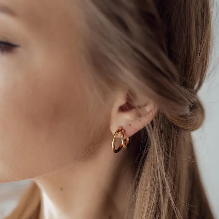 Double Side Hoop Earrings Hey Happiness Earrings