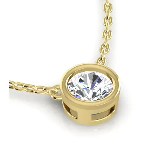 Earrings HarryChadEntcom Bezel Natural Earth Mined Diamond Pendant 1 Carat Dog Ear With Chain