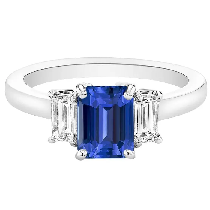 HarryChadEntcom Rings Emerald Natural Earth Mined Diamond Engagement Ring Ceylon Sapphire Basket Set 4 Carats