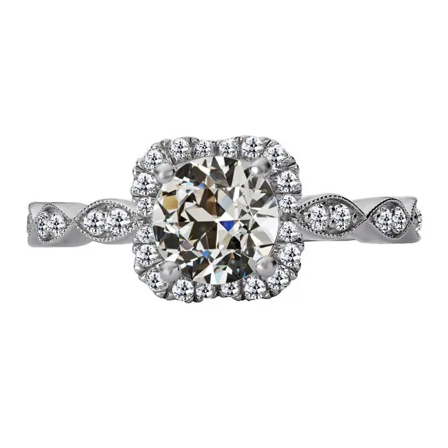 HarryChadEntcom Rings Round Old Miner Real Natural Earth Mined Diamond Halo Anniversary Ring 450 Carats