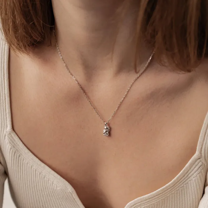 Hey Happiness Lucky Cat Pendant Necklace Sterling Silver Necklaces