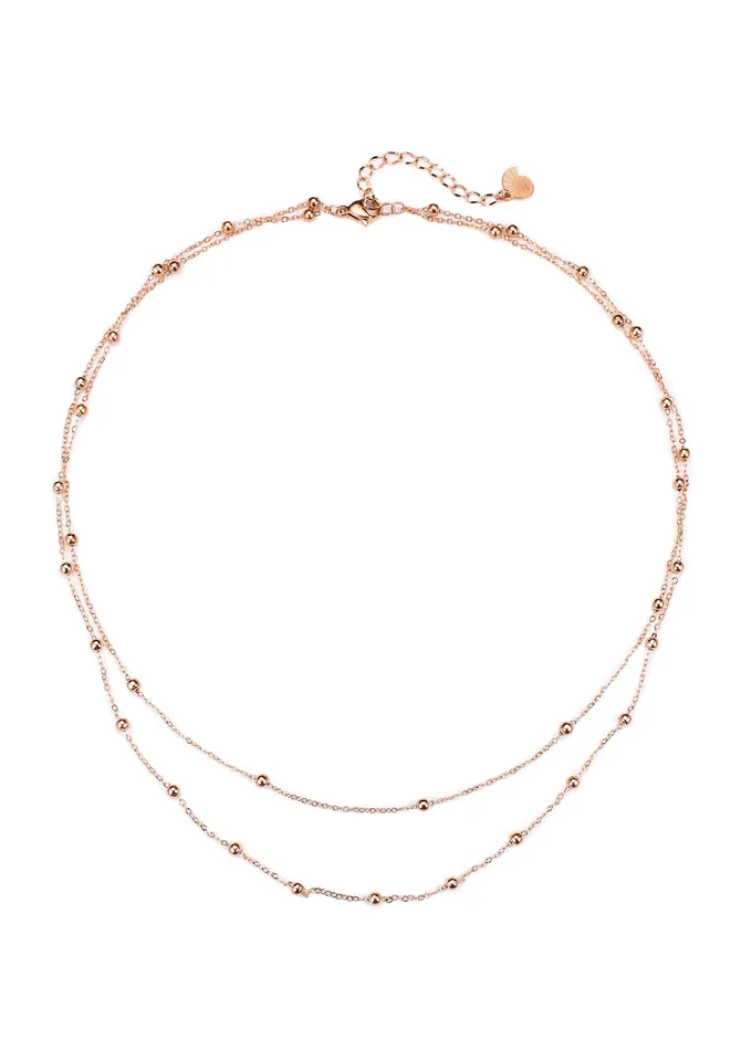 Necklaces Hey Happiness Layered Necklace Rose Gold
