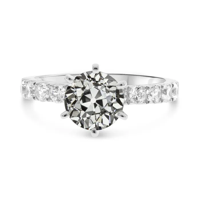 Rings HarryChadEntcom Old Cut Natural Earth Mined Diamond Solitaire Ring With Accents 6 Prong Set 650 Carats
