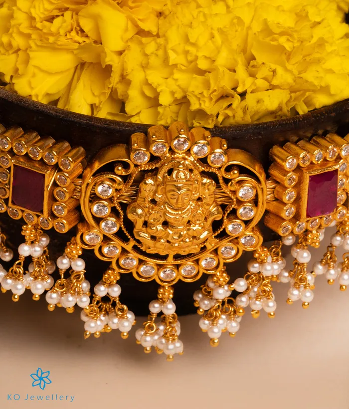 Silversmith The Bhiti Silver Lakshmi Choker Necklace Vanki Necklaces