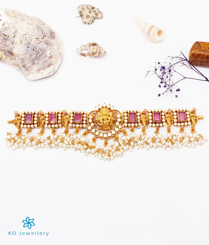 Silversmith The Bhiti Silver Lakshmi Choker Necklace Vanki Necklaces