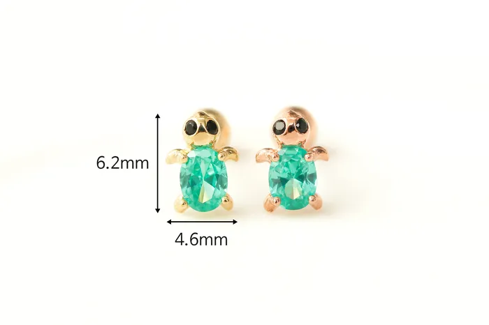 14K Gold Cubic Turtle Cartilage Earring 20G MinimalBijoux Earrings