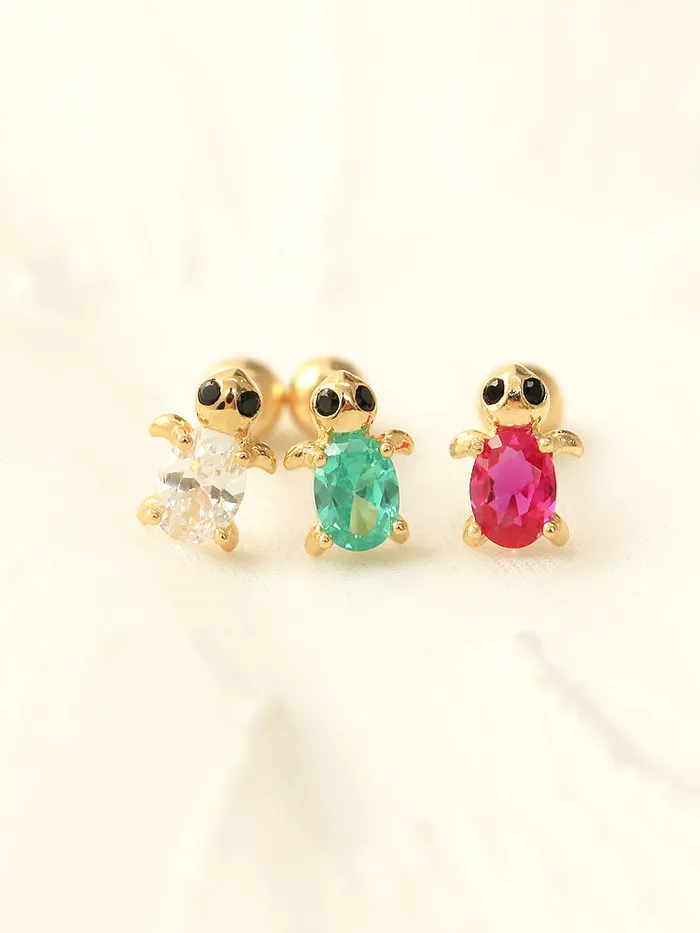 14K Gold Cubic Turtle Cartilage Earring 20G MinimalBijoux Earrings