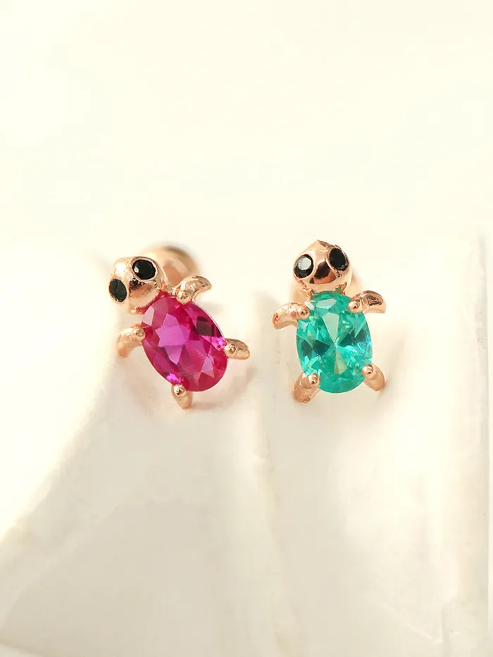 14K Gold Cubic Turtle Cartilage Earring 20G MinimalBijoux Earrings