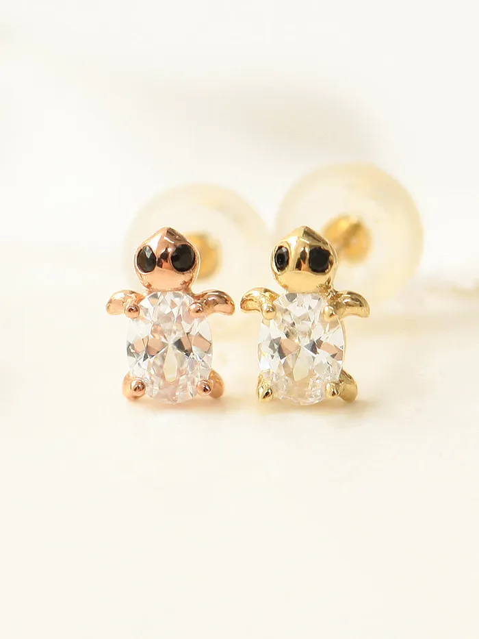 14K Gold Cubic Turtle Cartilage Earring 20G MinimalBijoux Earrings