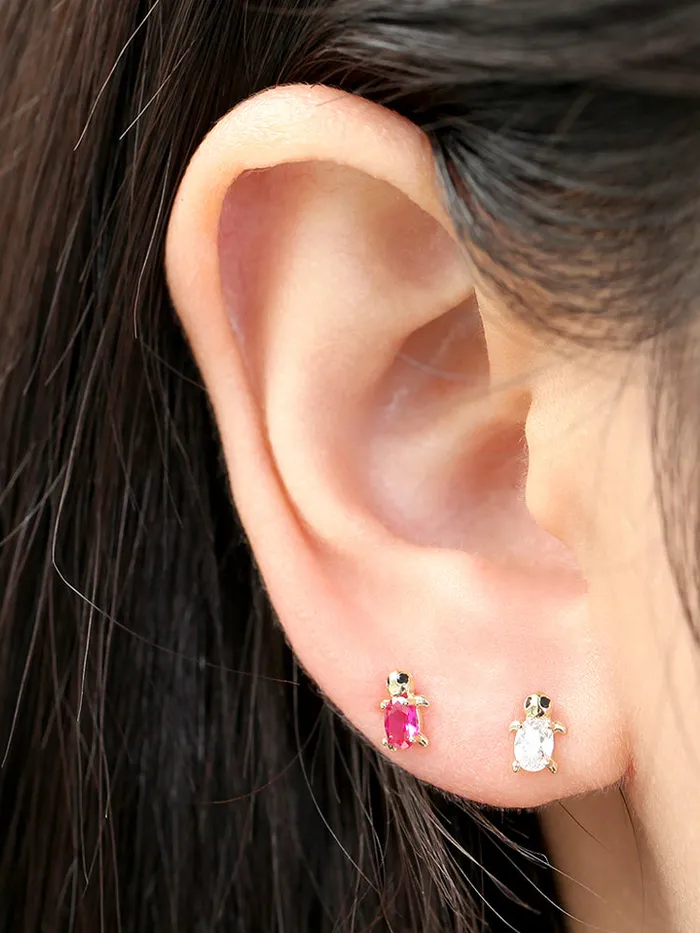 14K Gold Cubic Turtle Cartilage Earring 20G MinimalBijoux Earrings