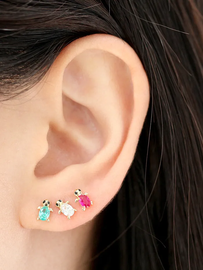 14K Gold Cubic Turtle Cartilage Earring 20G MinimalBijoux Earrings