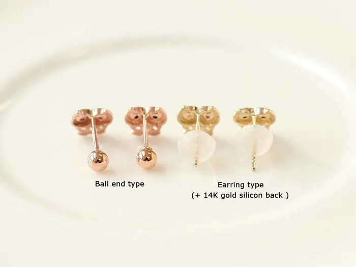 14K Gold Cubic Turtle Cartilage Earring 20G MinimalBijoux Earrings