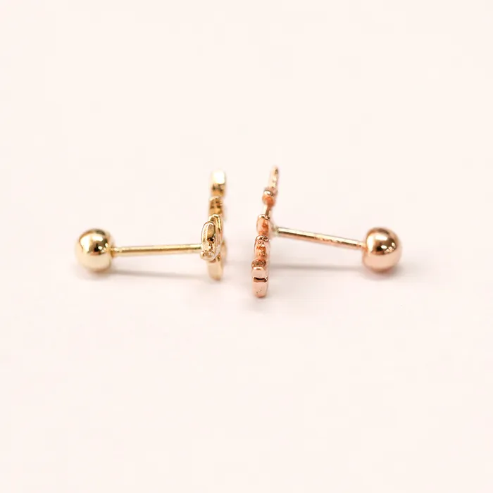 14K Gold Simple Leaf Cartilage Earring 20G18G16G MinimalBijoux Earrings