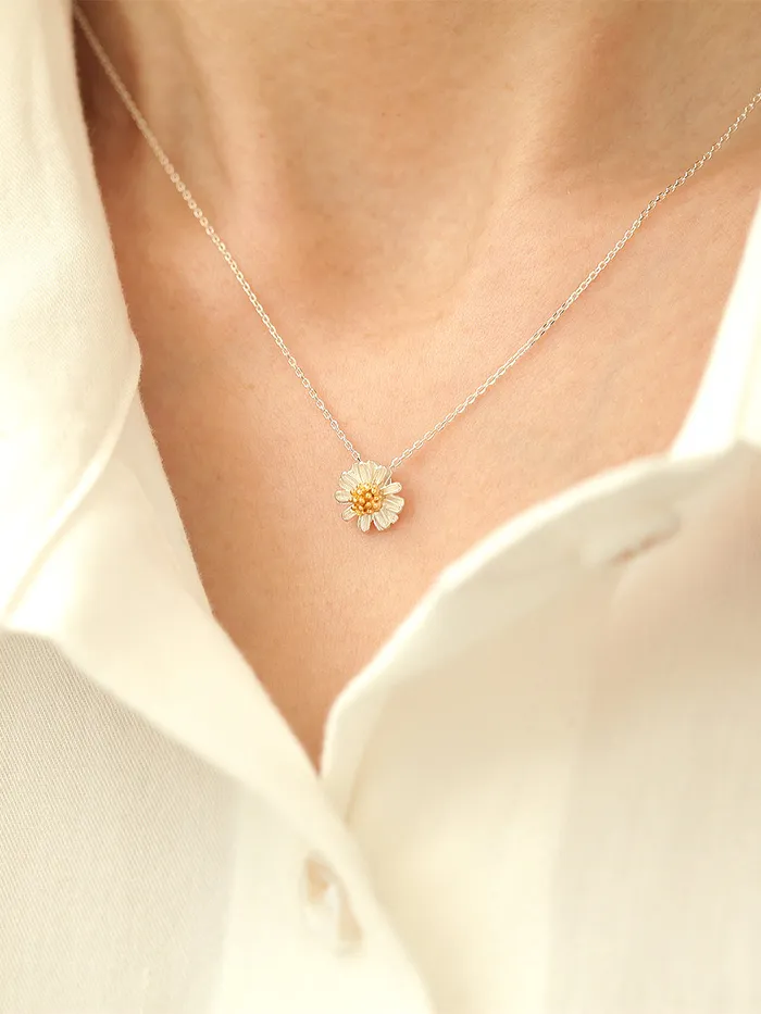 925 Silver Daisy Necklace Bracelet MinimalBijoux Bracelets