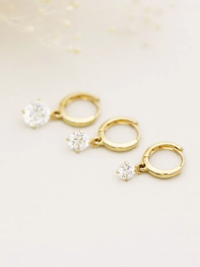 Earrings MinimalBijoux 14K Gold Cubic Hoop Earring