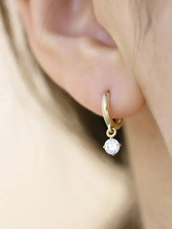 Earrings MinimalBijoux 14K Gold Cubic Hoop Earring