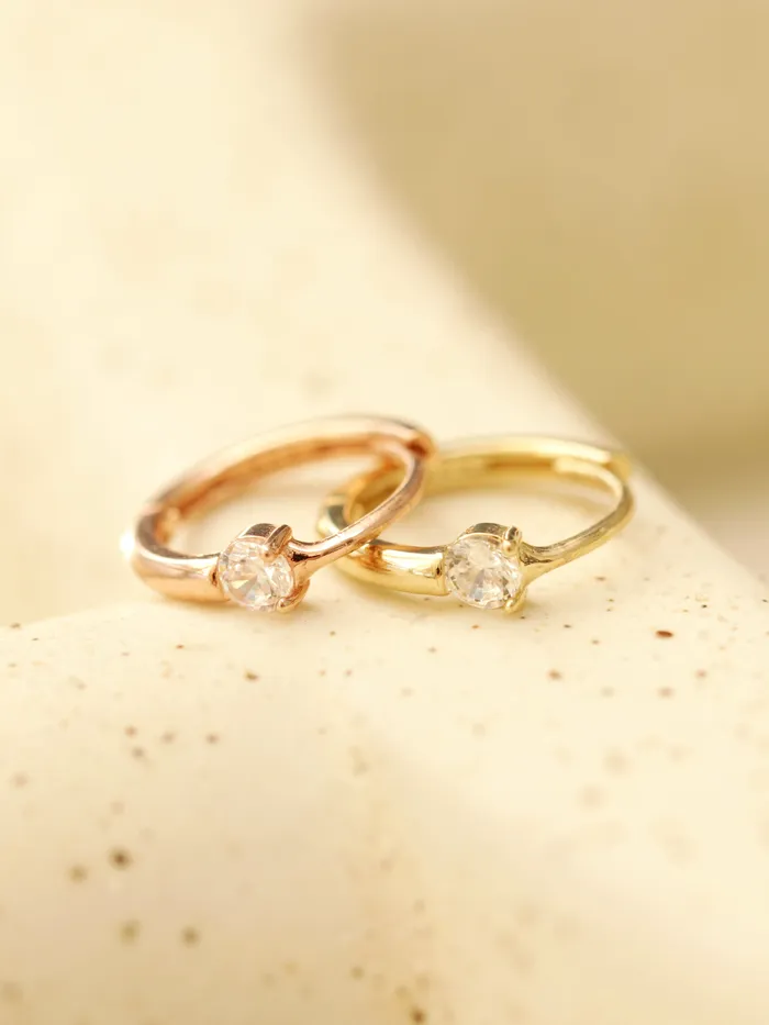 Earrings MinimalBijoux 14K Gold Point Cubic Hoop Earring