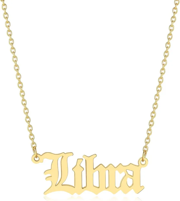 Mabel Love Boutique Necklaces Old English Zodiac Necklace