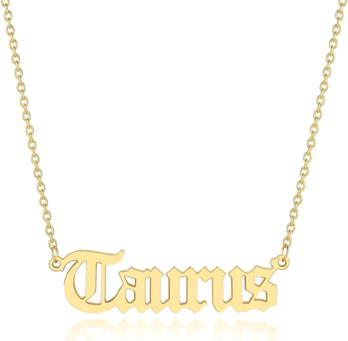 Mabel Love Boutique Necklaces Old English Zodiac Necklace