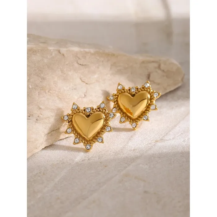 Mabel Love Co Earrings HeartShaped Stud Earrings