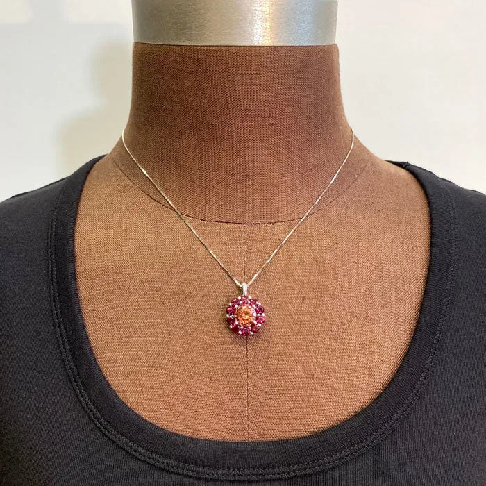 Necklaces Moriartys Gem Art 14K White Gold Zircon and Chrome Pyrope Garnets Pendant 528cts